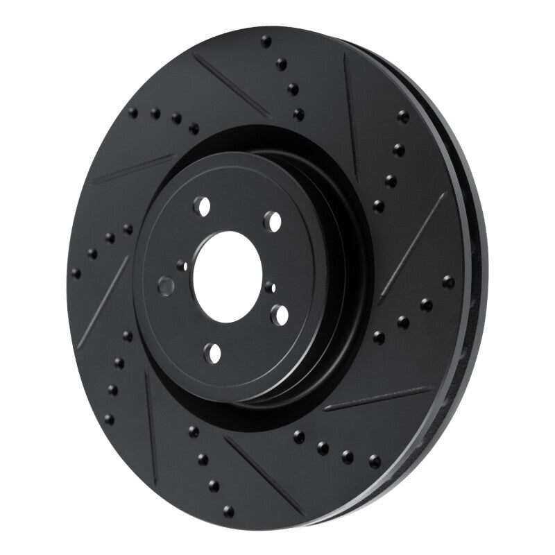 R1 Concepts Subaru Impreza Front Drilled & Slotted Black Rotor (ECB-13014R)