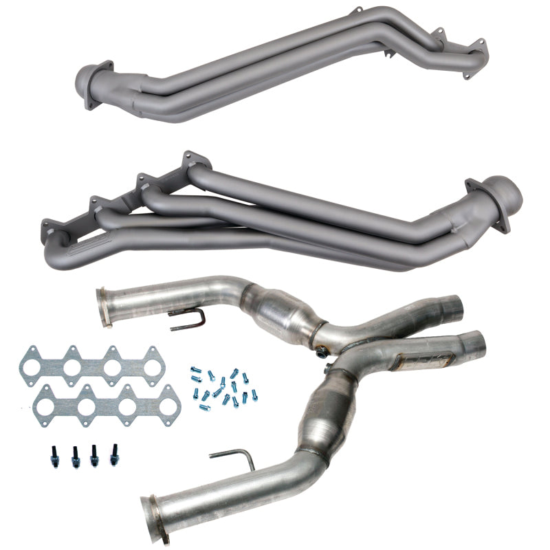 BBK 16412 Long Tube Headers 1-5/8in & High Flow Catted X-Pipe For Mustang