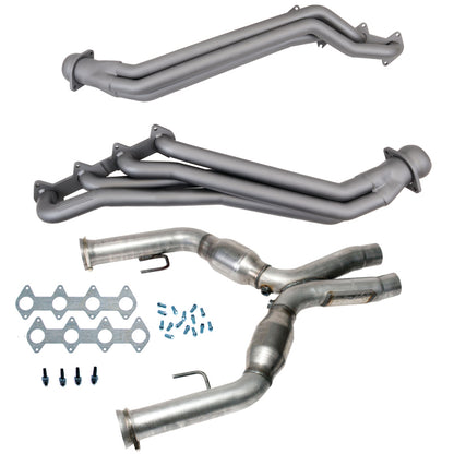 BBK 16412 Long Tube Headers 1-5/8in & High Flow Catted X-Pipe For Mustang