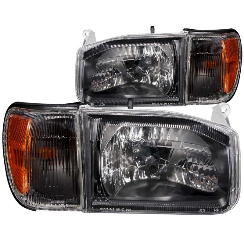 ANZO 99-04 Nissan Pathfinder Crystal Headlights Black Pair (111051)