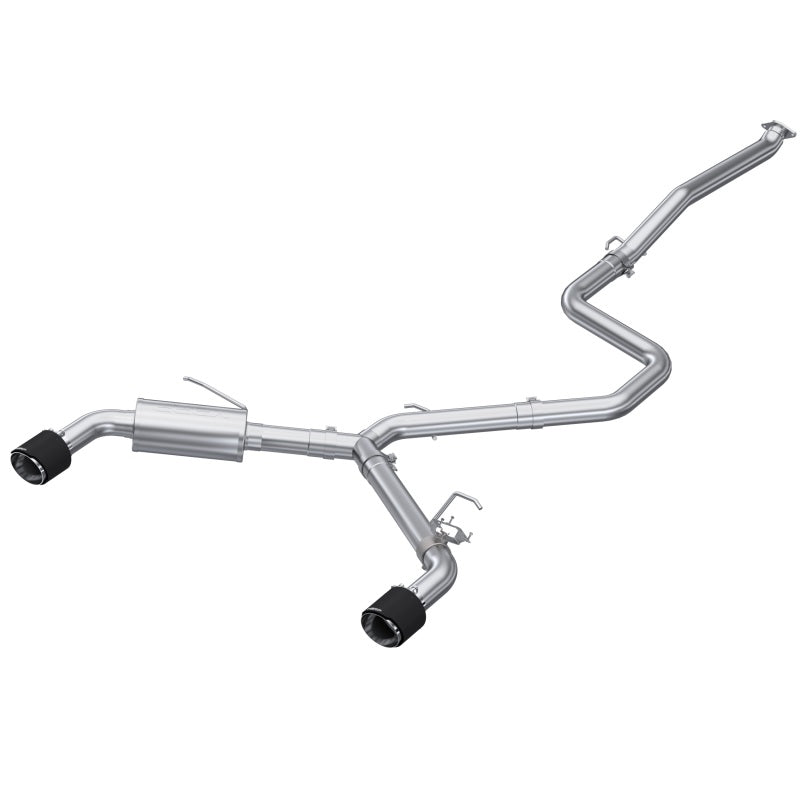 MBRP Armor Pro 5in OD CF Tips Dual Outlet 3in Cat Back Exhaust | Hyundai Elantra N (22-23) (S47103CF)