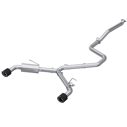 MBRP Armor Pro 5in OD CF Tips Dual Outlet 3in Cat Back Exhaust | Hyundai Elantra N (22-23) (S47103CF)