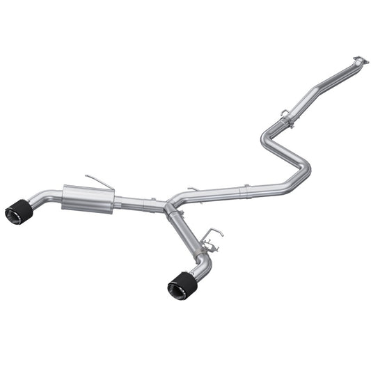 MBRP Armor Pro 5in OD CF Tips Dual Outlet 3in Cat Back Exhaust | Hyundai Elantra N (22-23) (S47103CF)