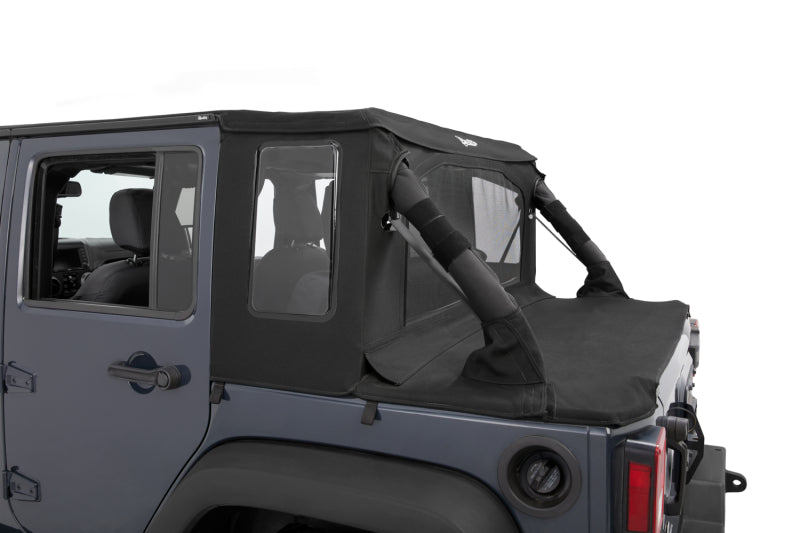Bestop 80103-17 Halftop Conversion Kit For Jeep Wrangler JK 07-18 4-Door Black Twill