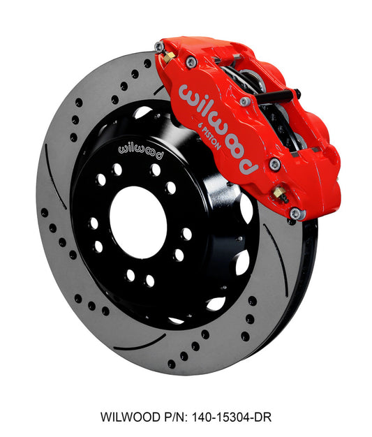 Narrow Superlite 6R Front Hat Kit Red for 63-87 C10 w/Wilwood 140-15304-DR
