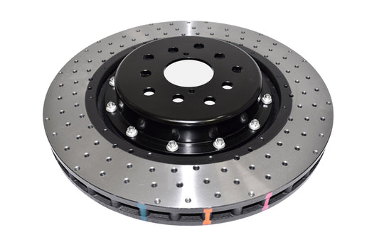 DBA 5000 Series 2-Piece Drilled Front Rotor w/ Black Hat | Subaru WRX STI (18-21) (DBA53050BLKXD-10)