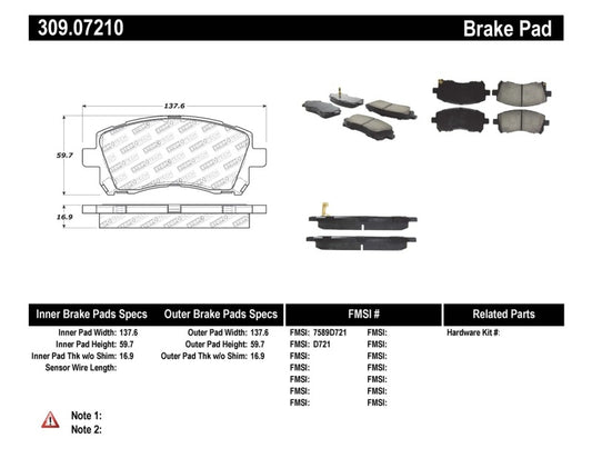 StopTech Front Brake Pads | Subaru WRX (02-03) (ST309.07210)