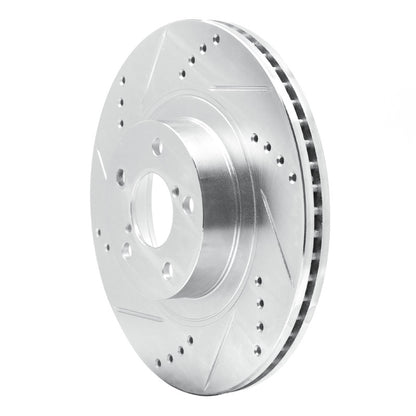 R1 04-25 Scion FR-S Front L Drilled & Slotted Silver Brake Rotor (631-13034L)