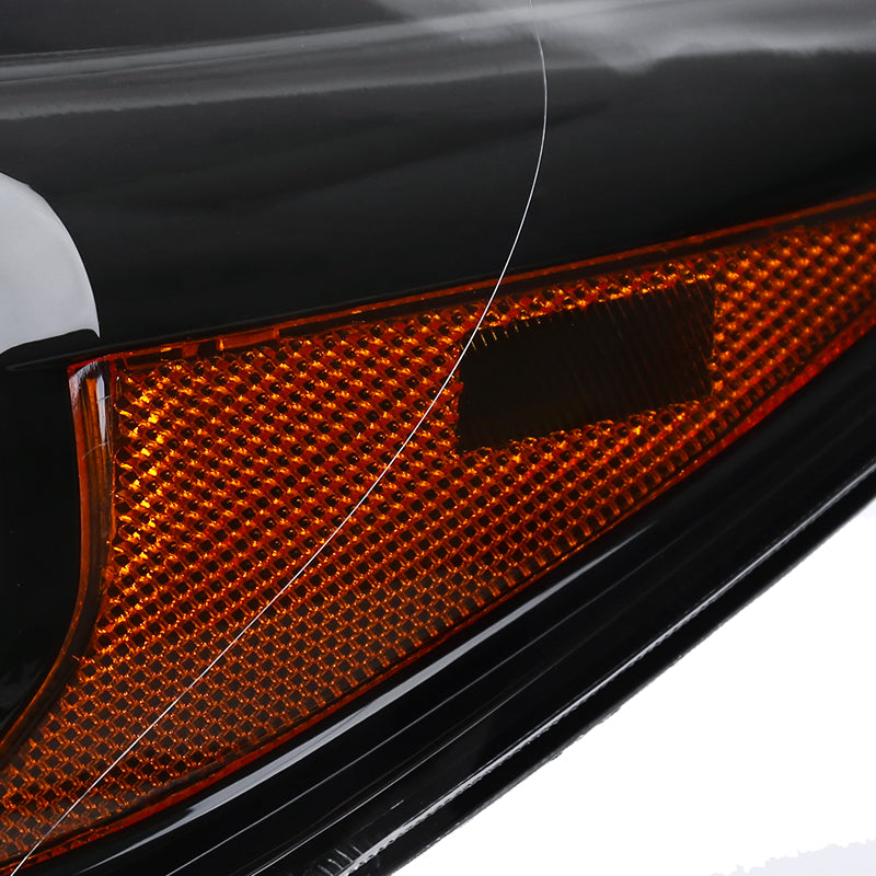 2016-2018 Honda HR-V Crystal Headlights w/ Amber Reflectors (Glossy Black Housing/Clear Lens)