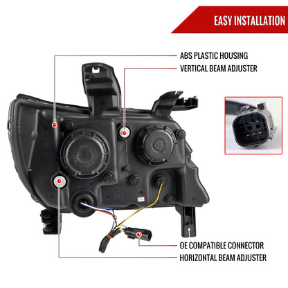 2015-2022 Chevrolet Colorado LED Bar Projector Headlights (Glossy Black Housing/Smoked Lens)