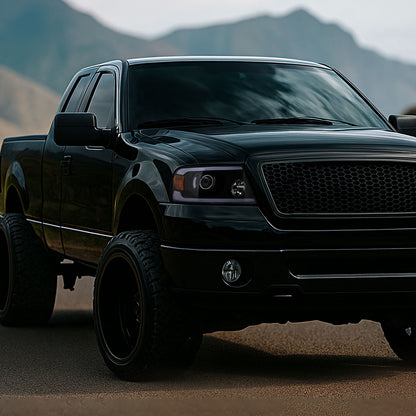 2004-2008 Ford F-150/ 2006-2008 Lincoln Mark LT LED Tube Projector Headlights (Matte Black Housing/Clear Lens)