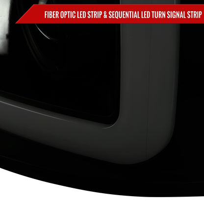 2004-2008 Ford F-150/ 2006-2008 Lincoln Mark LT Switchback Sequential LED C-Bar Projector Headlights (Black Housing/Smoked Lens)