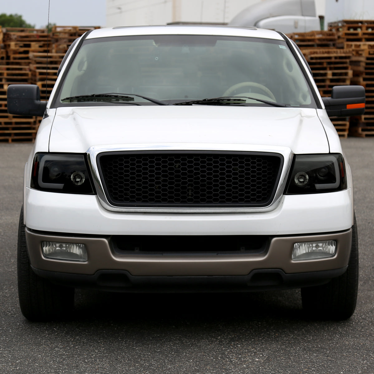 2004-2008 Ford F-150/ 2006-2008 Lincoln Mark LT Switchback Sequential LED C-Bar Projector Headlights (Black Housing/Smoked Lens)