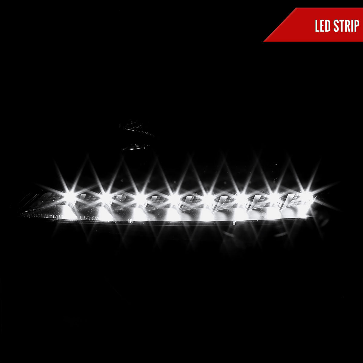 2005-2010 Pontiac G6 Projector Headlights w/ LED Light Strip (Black Housing/Smoked Lens)