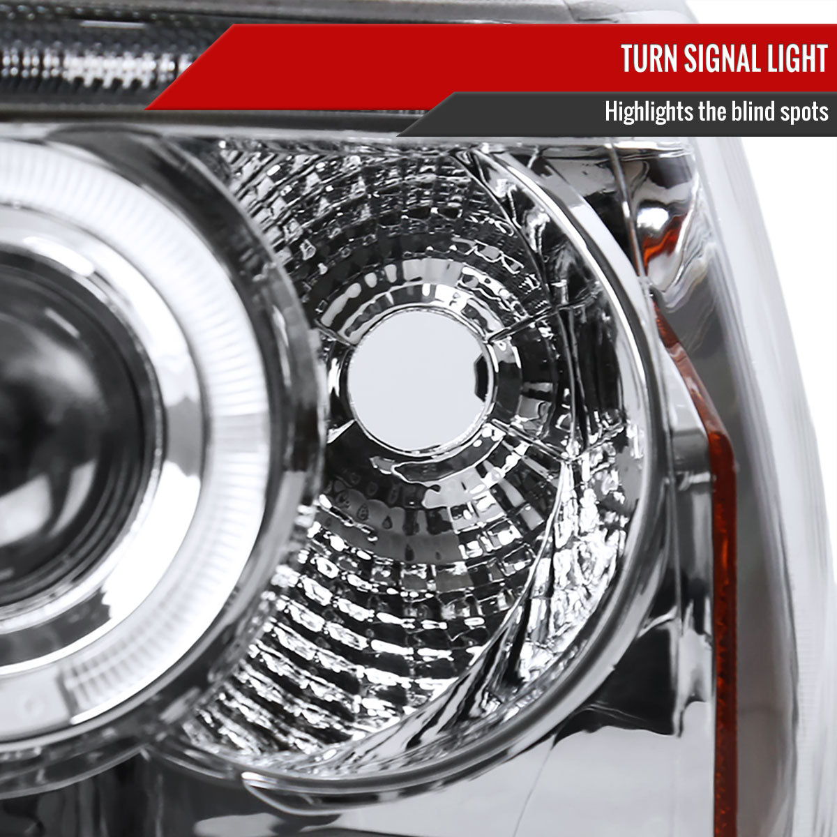 1999-2004 Jeep Grand Cherokee Dual Halo Projector Headlights (Chrome Housing/Clear Lens)