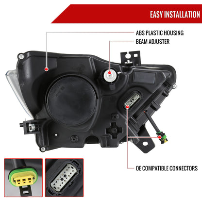 2015-2017 Ford Mustang / 2018-2020 Mustang Shelby LED Bar Xenon HID Projector Headlights (Black Housing/Smoked Lens)