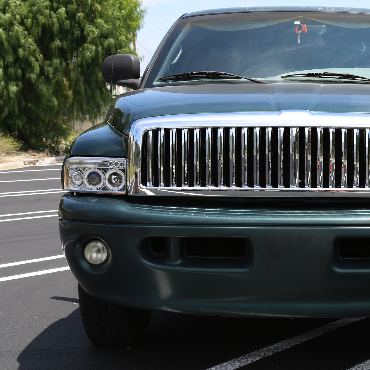 1994-2001 Dodge RAM 1500 2500 3500 Dual Halo Projector Headlights (Chrome Housing/Clear Lens)