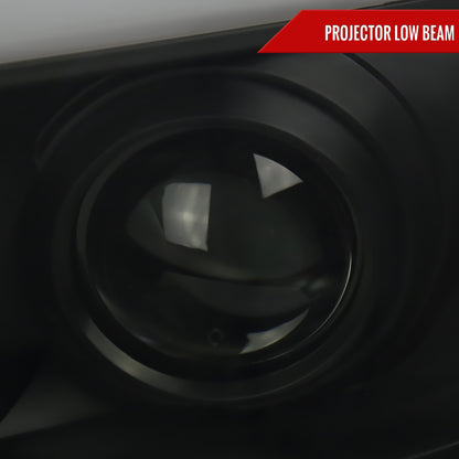 2004-2015 Nissan Titan/ 2004-2007 Armada LED C-Bar Projector Headlights w/ Switchback Sequential Turn Signals (Black Housing/Smoked Lens)