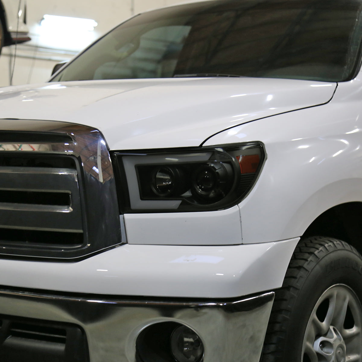 2007-2013 Toyota Tundra/ 2008-2017 Sequoia Switchback Sequential LED C-Bar Projector Headlights (Black Housing/Smoked Lens)
