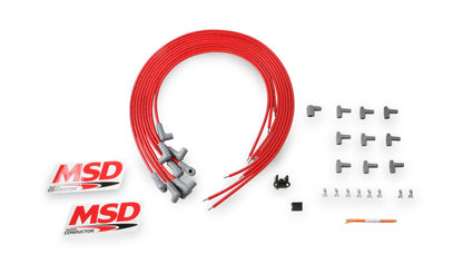MSD 31229 Super Conductor 8.5mm Spark Plug Wire Set 8 Cylinder 90° Plug/90° Cap