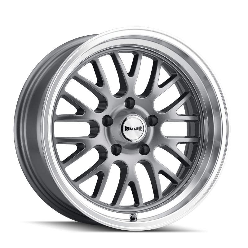 (set of 4) Ridler Wheels 607 Gloss Grey Machined | 18x8" +0mm | 5x120.65mm Wheels