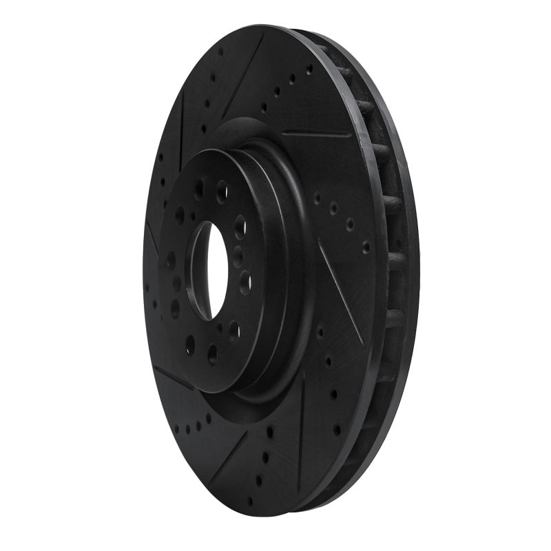 R1 17-25 Acura Integra F&R Drilled & Slotted Black Brake Rotor (ECB-59065L)