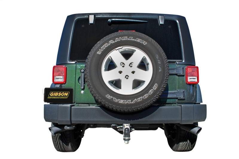 Gibson 2.5in Dual Cat-Back Exhaust | Jeep Wrangler JK Sport 3.8L (07-17) Black Elite Ceramic (17306-B)