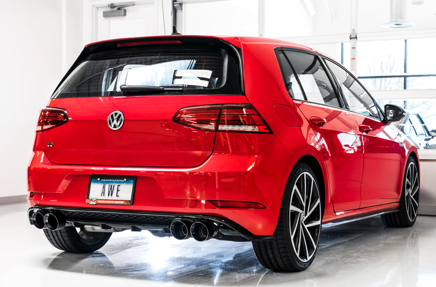 AWE Tuning AWE SwitchPath Exhaust for MK7 Golf R - Diamond Black Tips, 102mm - 3025-43068