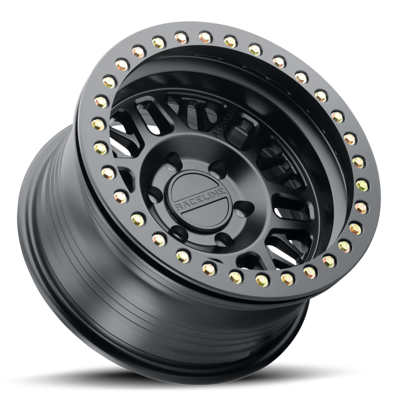 (set of 4) Raceline RT951 Ryno Satin Black Beadlock | 17x9" -12mm | 6x139.7mm Wheel