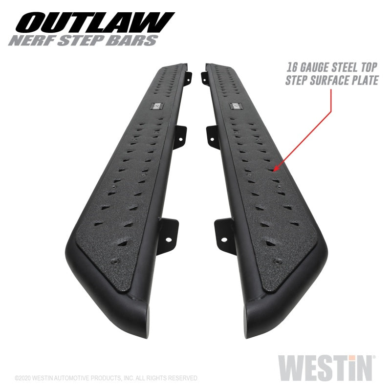 Westin 58-54165 Outlaw Nerf Step Bar For 2020-2023 Jeep Gladiator
