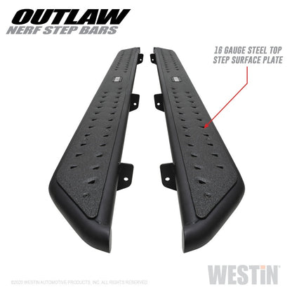 Westin 58-54165 Outlaw Nerf Step Bar For 2020-2023 Jeep Gladiator