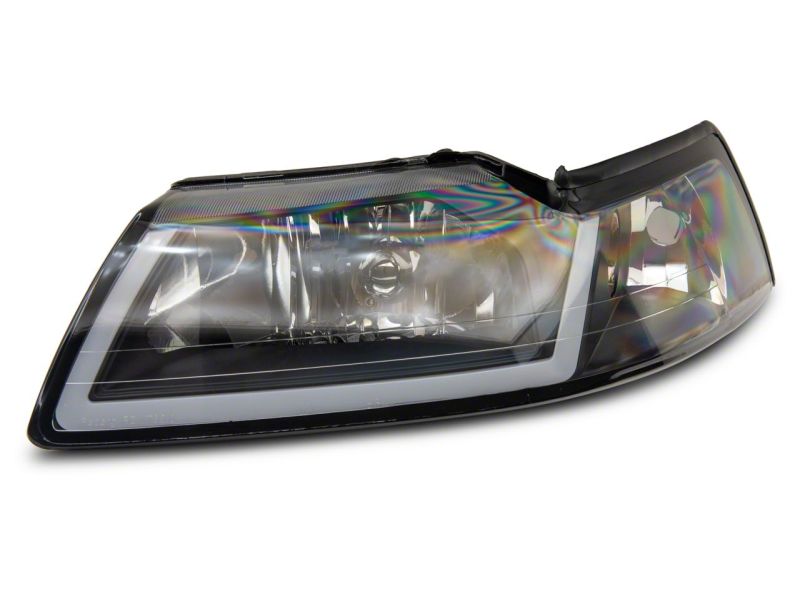 Raxiom 99-04 Ford Mustang Axial Headlights w/ Seq LED Bar Blk (422713)