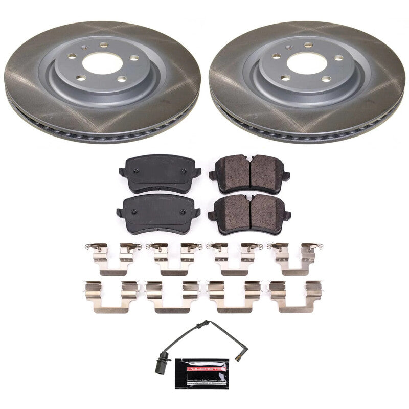 PowerStop 13-14 Audi A8 Quattro Rear Semi-Coated Rotor Kit (SC8850)