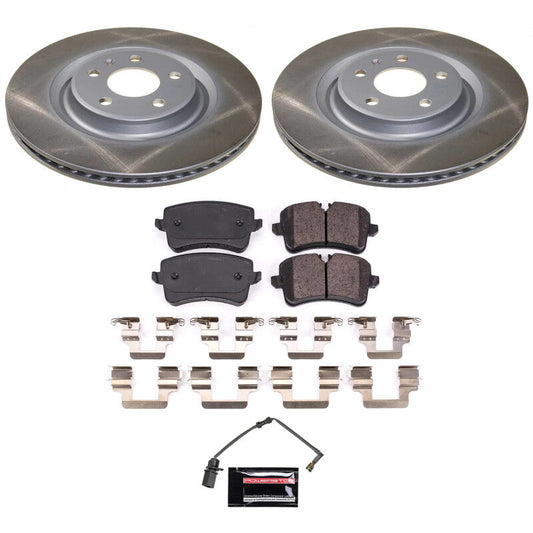 PowerStop 13-14 Audi A8 Quattro Rear Semi-Coated Rotor Kit (SC8850)