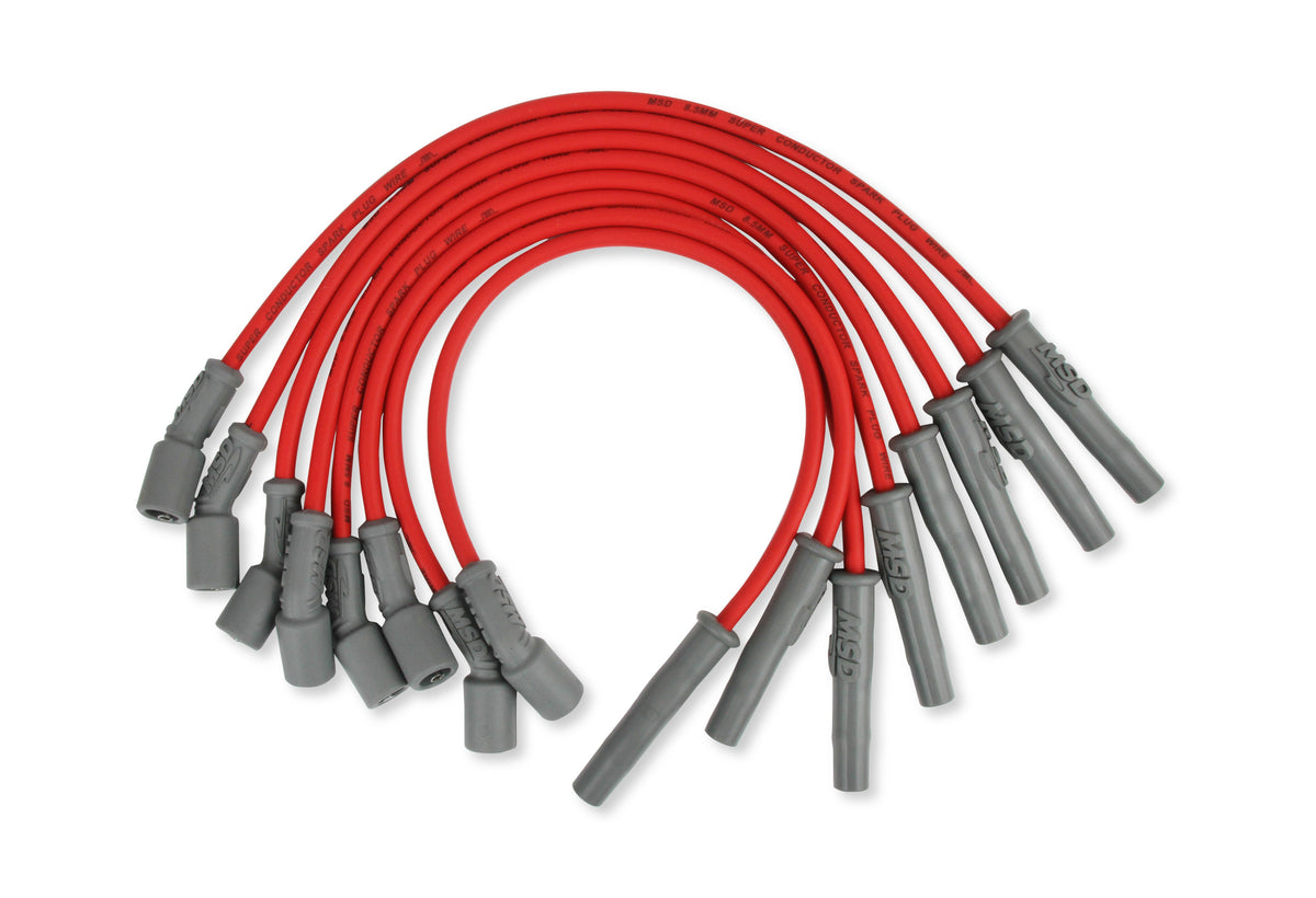 MSD 31639 Super Conductor Spark Plug Wire Set, Red