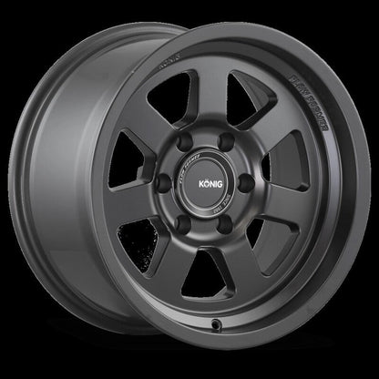 (set of 4) Konig HT2 Matte Black | 17x8.5" -6mm | 6x139.7mm Wheel