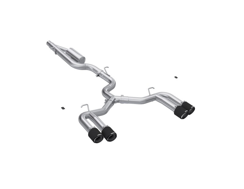 MBRP Armor Pro 3in Cat-Back Quad Split Rear Exhaust w/ Carbon Fiber Tips | Audi S3 (22-24) (S46203CF)