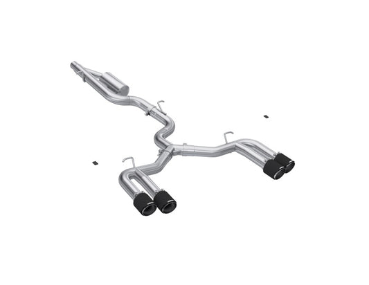 MBRP Armor Pro 3in Cat-Back Quad Split Rear Exhaust w/ Carbon Fiber Tips | Audi S3 (22-24) (S46203CF)
