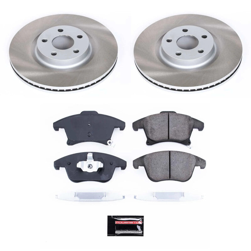 PowerStop 17-20 Lincoln MKZ Front Semi-Coated Rotor Kit (SC7885)