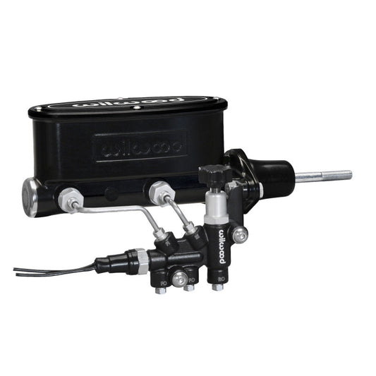 Wilwood Aluminum Tandem Master Cylinder Kit w/ Bracket and Proportioning Valve - 7/8" Bore - Black