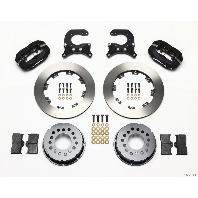 Wilwood Dynalite Pro Series Rear Brake Kit - Black - Plain Face Rotor - 12 Bolt