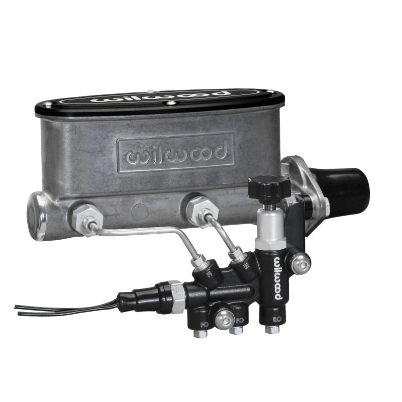 Wilwood Aluminum Tandem Master Cylinder Kit w/ Bracket and Proportioning Valve - 1-1/8" Bore