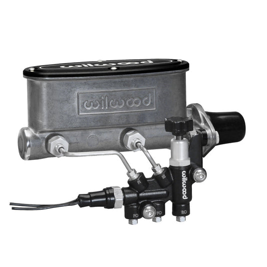 Wilwood Aluminum Tandem Master Cylinder Kit w/ Bracket and Proportioning Valve - 1-1/8" Bore