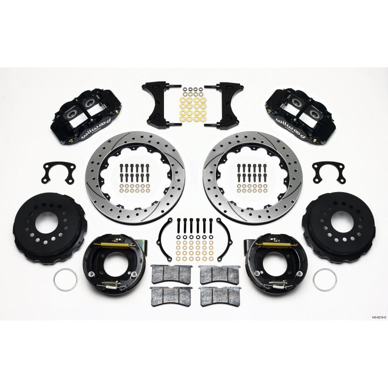 Wilwood Forged Narrow Superlite 4R Big Brake Rear Parking Brake Kit -Black - 12.88" Rotor - Big Ford
