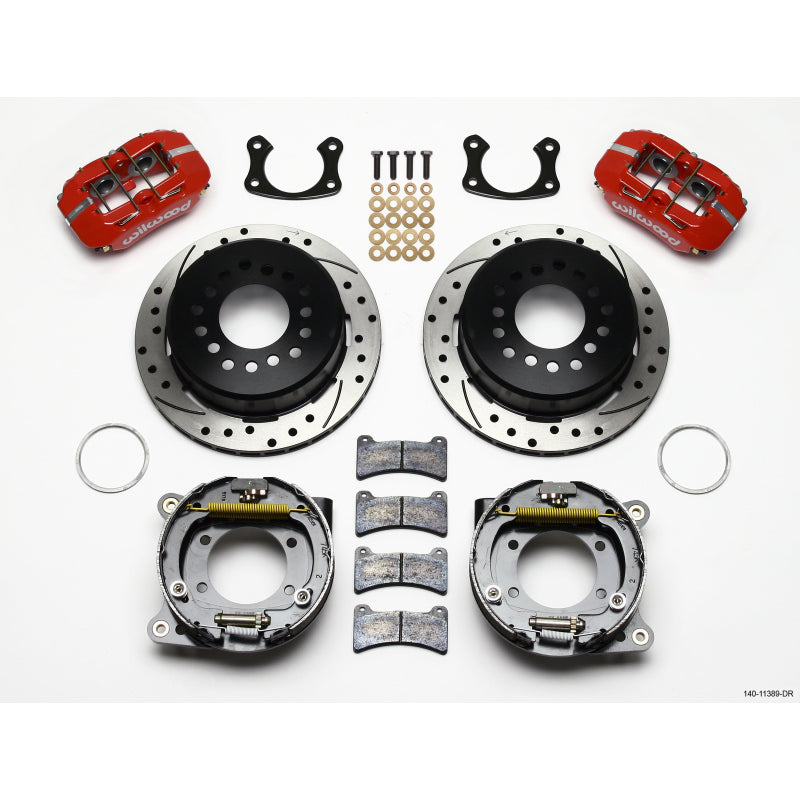 Wilwood Rear Disc Brake Kit Big Ford Red Caliper Drilled