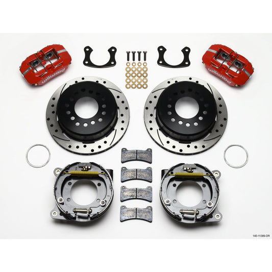Wilwood Rear Disc Brake Kit Big Ford Red Caliper Drilled
