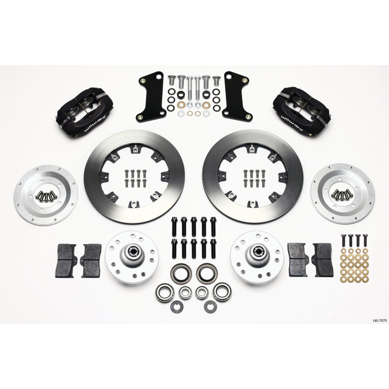 Wilwood Dynalite Big Brake Front Brake Kit (Hub) - Black - Plain Face Rotor - 67-72 Camaro Nova