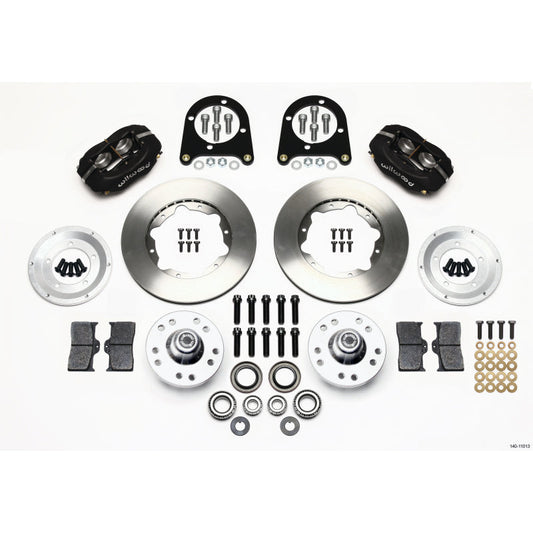 Wilwood Dynalite Pro Series Front Brake Kit - Black - Plain Face Rotor - 37-48 Ford-Billet
