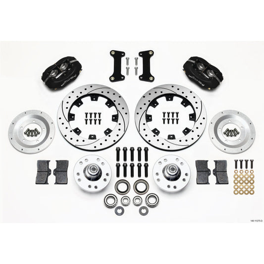 Wilwood Dynalite Front Brake System - 4 Piston Caliper - 12.19 in Drilled/Slotted Rotor - Black - GM F-Body 1982-92