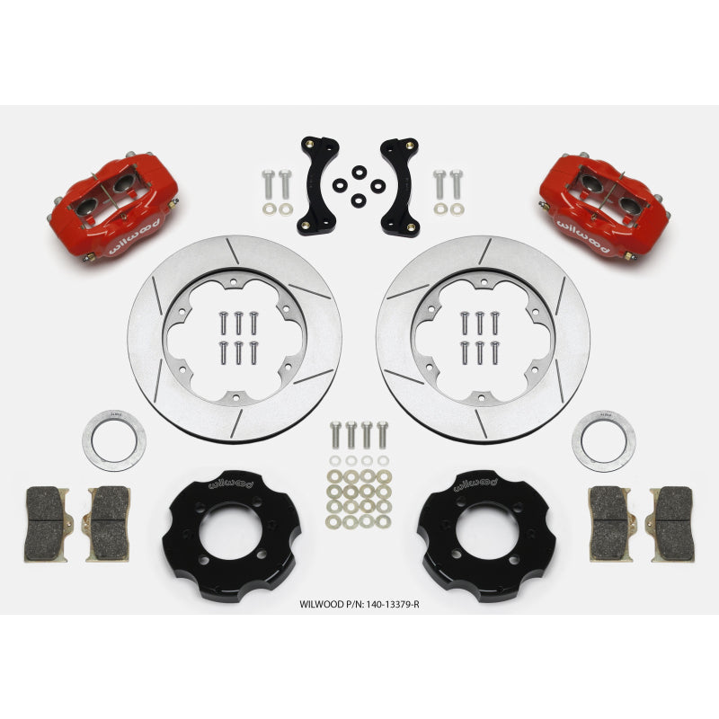 Wilwood Dynalite Front Brake System - 4 Piston Caliper - 11 in Plain Iron Rotor - Black - Mazda Miata 1990-2005